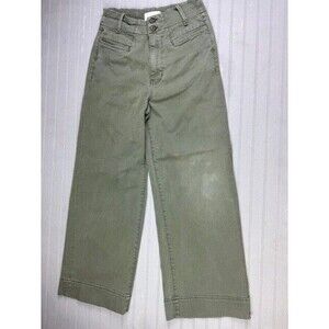 Du/er 26x28 Womens Jeans Green Wide Leg High Rise Stretch (Actual Inseam 26.5)